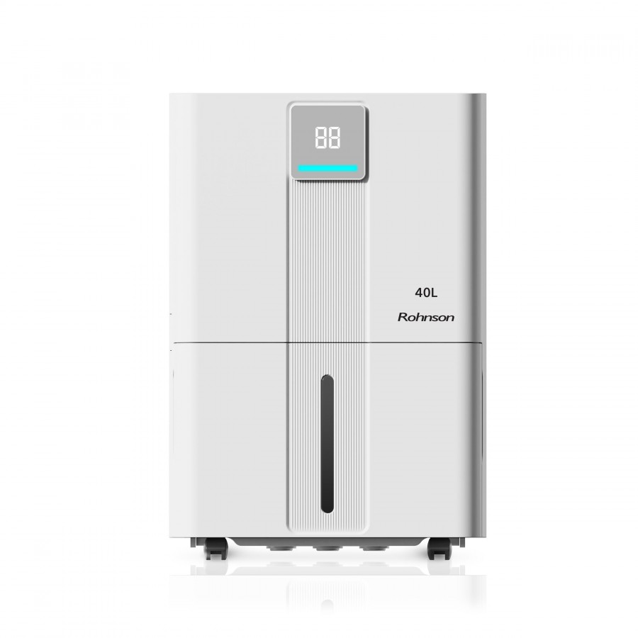 Dezumidificator de aer Rohnson R9140, 610W, functie de ionizare, 200 m²,40l/24h, Rezervor 5.3 l, 240 m³ / h, Temporizator 1-24 h, Drenare continua, Oprire automata, Mod de uscare rufe